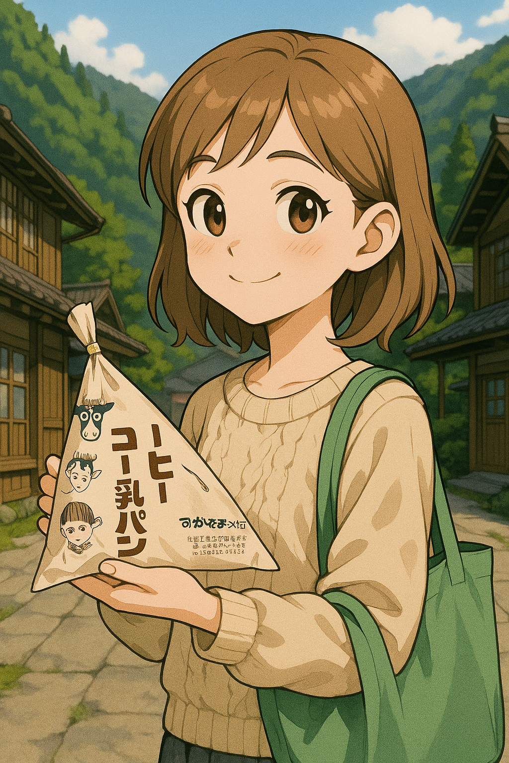 かねまるパン店牛乳パン イメージイラスト