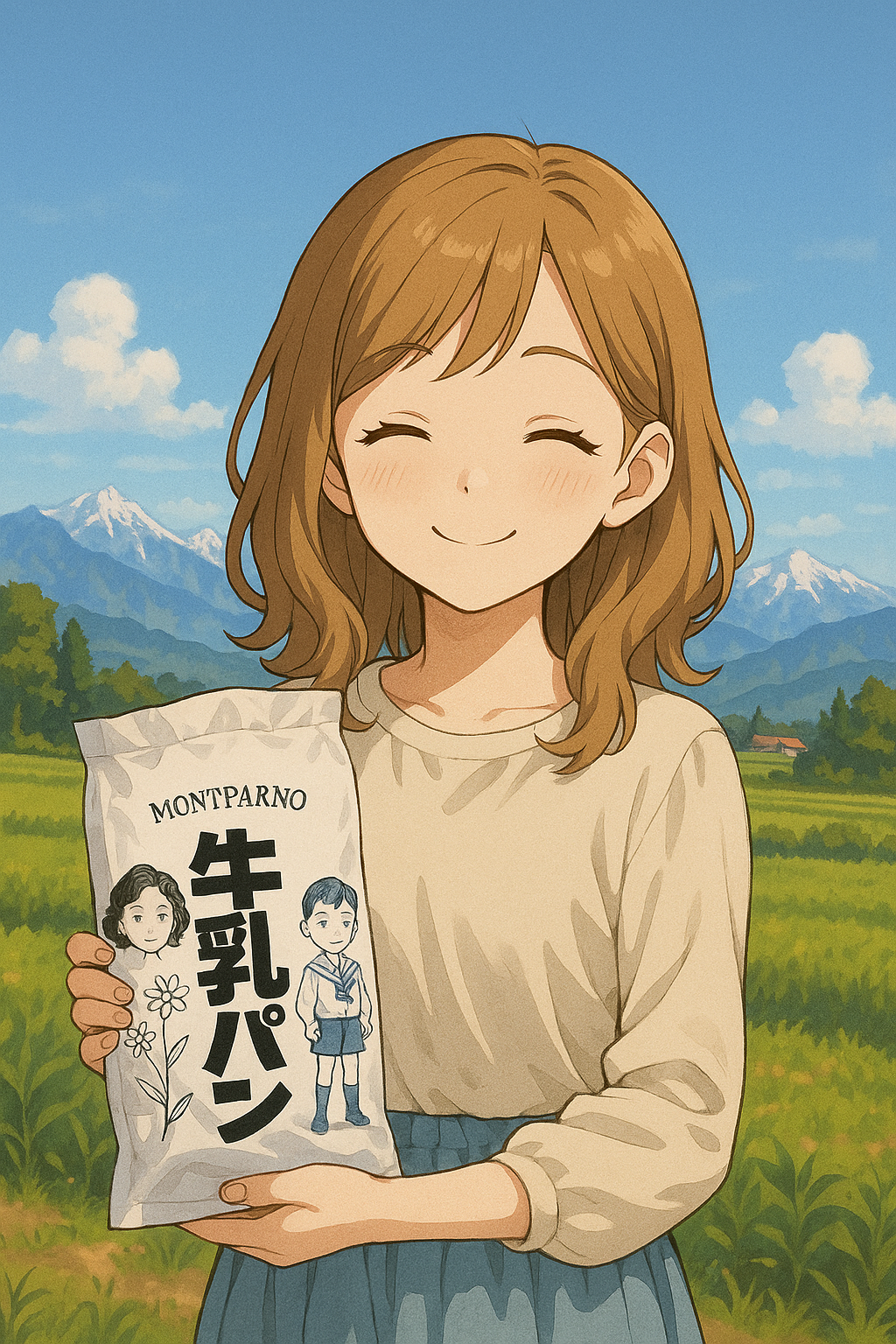 モンパルノ牛乳パン イメージイラスト