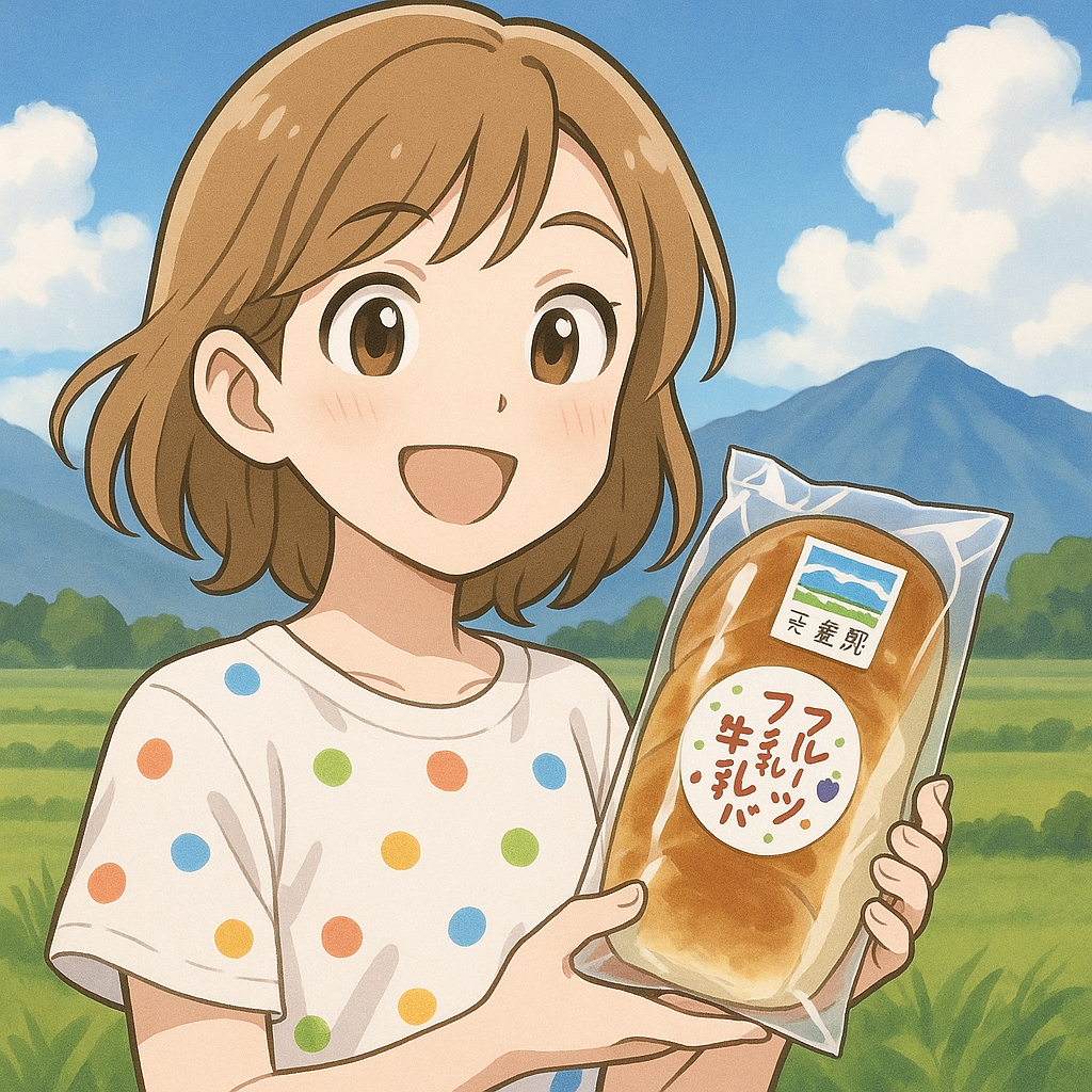 トラットリアフォルツァのフルーツ牛乳パン イメージイラスト